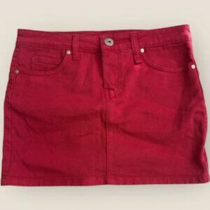 Fiorucci | Red Denim Mini Skirt | Size 26 | NWT